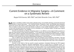 Evidencia cientfica de la cirugía de la migraña. Revision sistemática